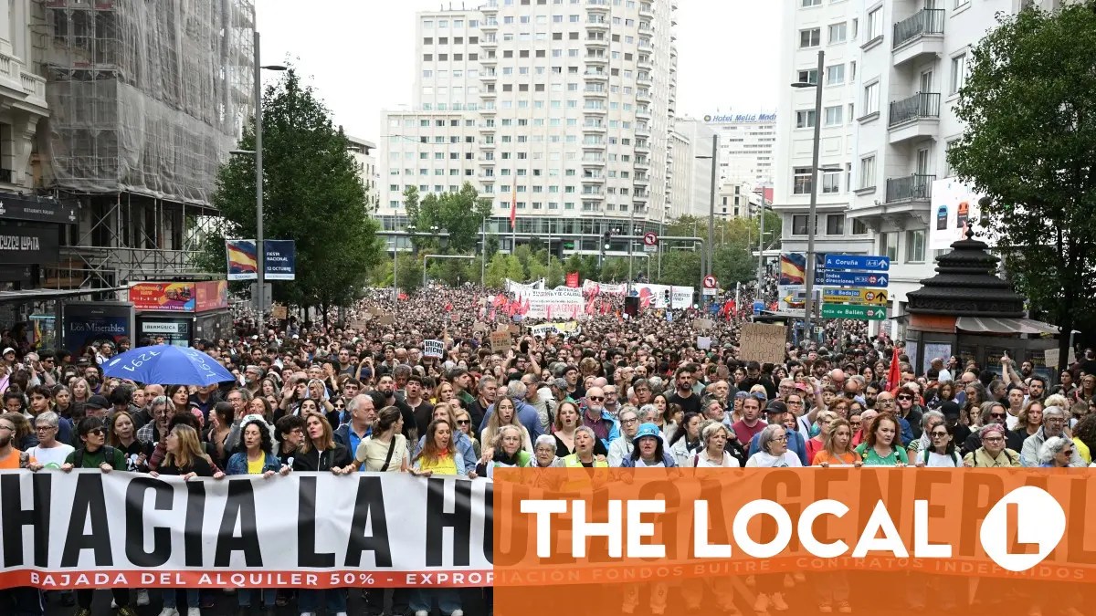 Los manifestantes por la vivienda exigen la primera huelga general en España en 14 años