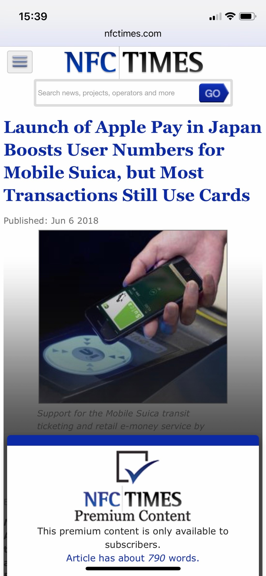 NFC Times Misses Apple Pay in Japan Story Ata Distance