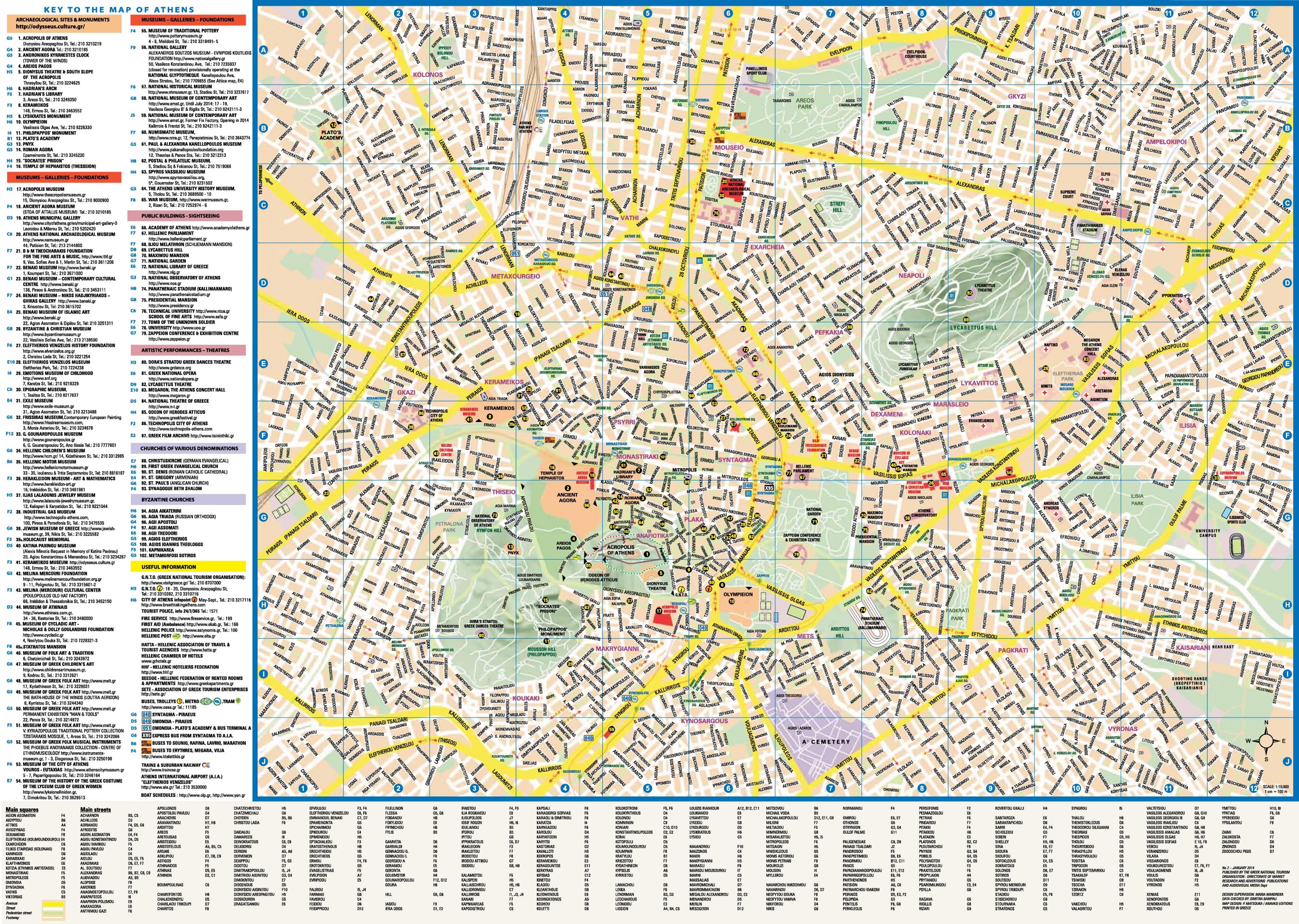 Find here the map of the acropolis, a useful tool for your visits to the ancient greek. Map Of Athens Street Streets Roads And Highways Of Athens