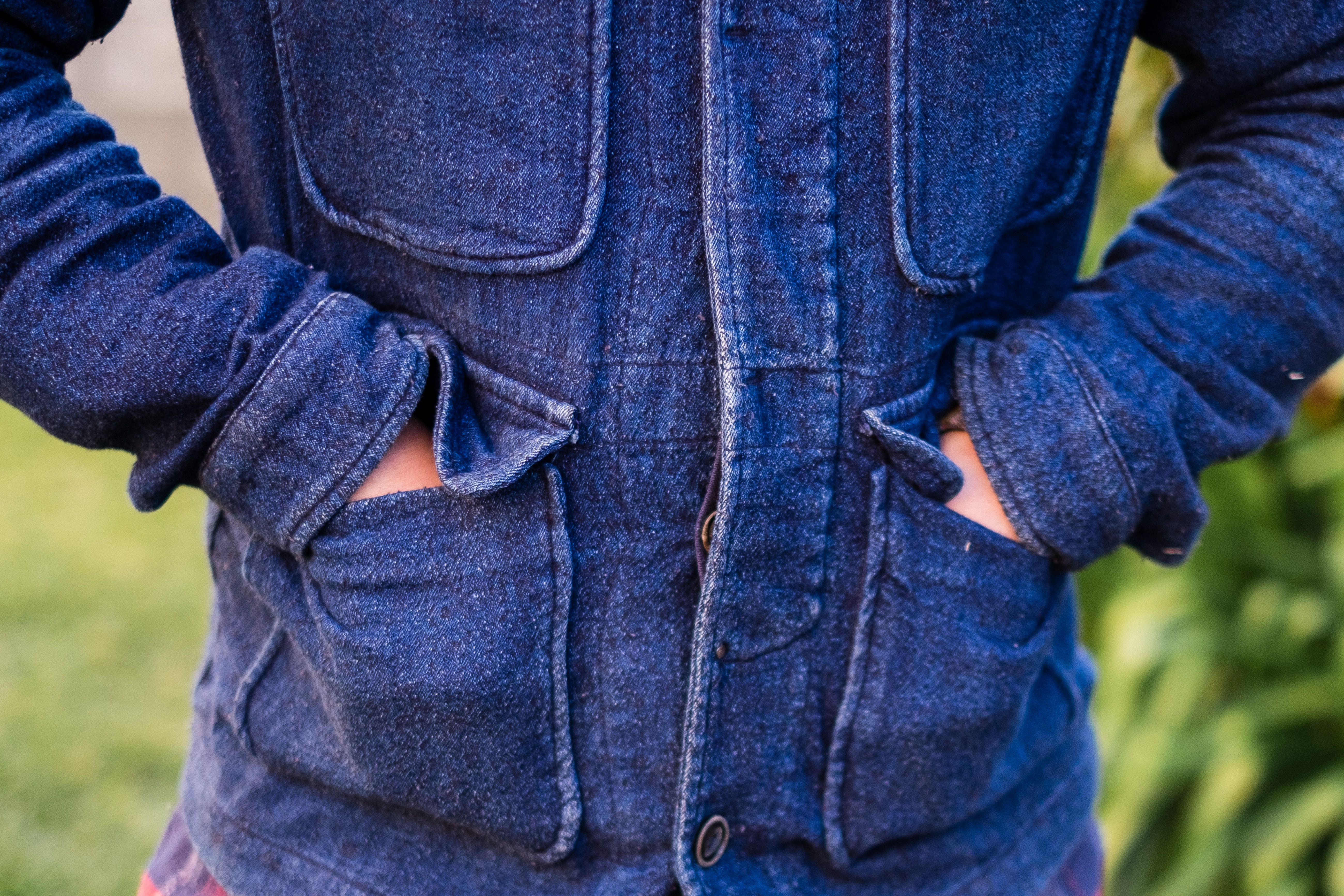 indigo wool chore jacket