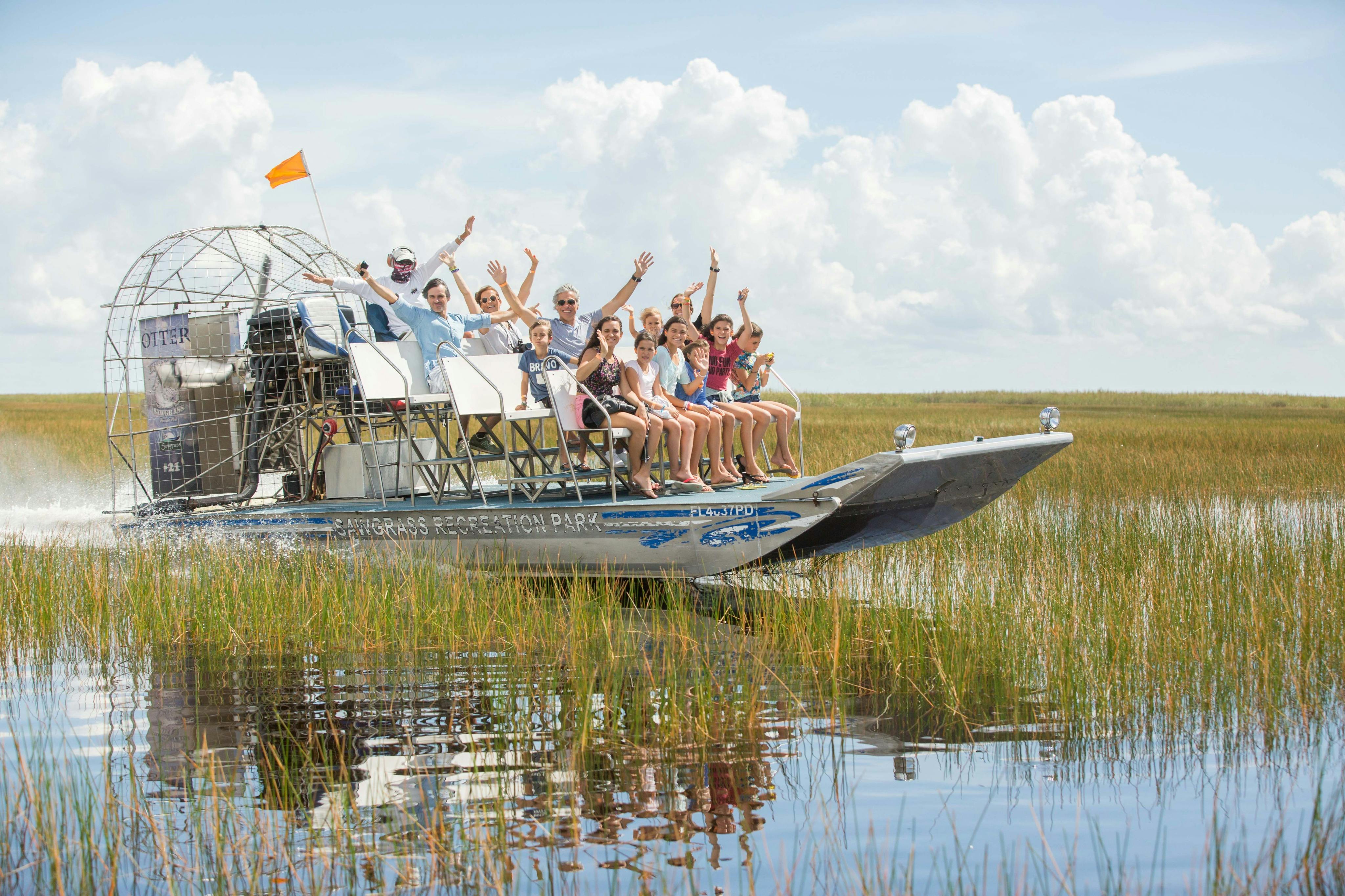 Miami: Everglades Airboat Tour, Biscayne Bay Cruise & Open-top Bus