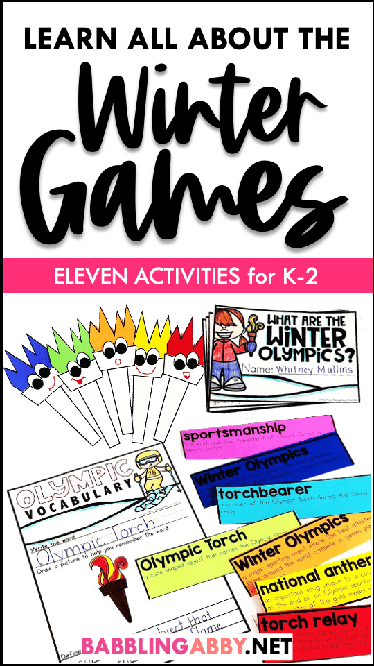 winter olympics activities for kindergarten and first grade babbling abby