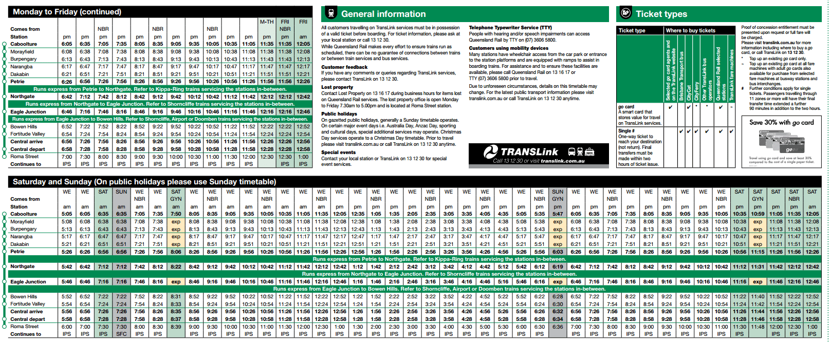 Examination certificates (16 to 18 year olds only) CABOOLTURE LINE TRAIN TIMETABLE PDF