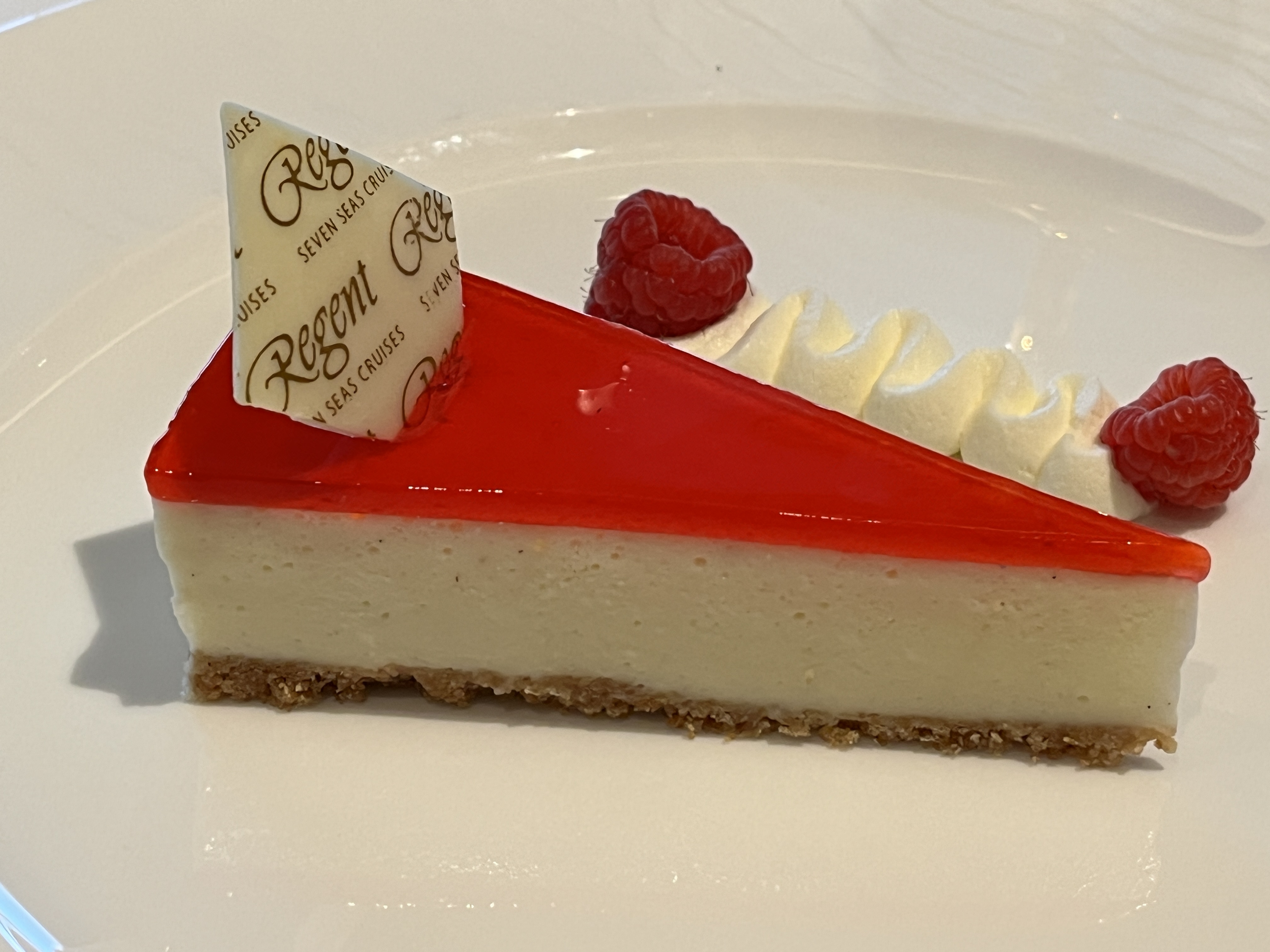 white chocolate Bavarian cheesecake