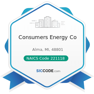 Consumers Energy Co Zip 48801 Naics 221118 Sic 4911