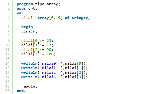 Tabel yang kita gunakan untuk menghimpun data disebut tabel kerja. Mengenal 13 Tipe Data Dalam Pemrograman Komputer