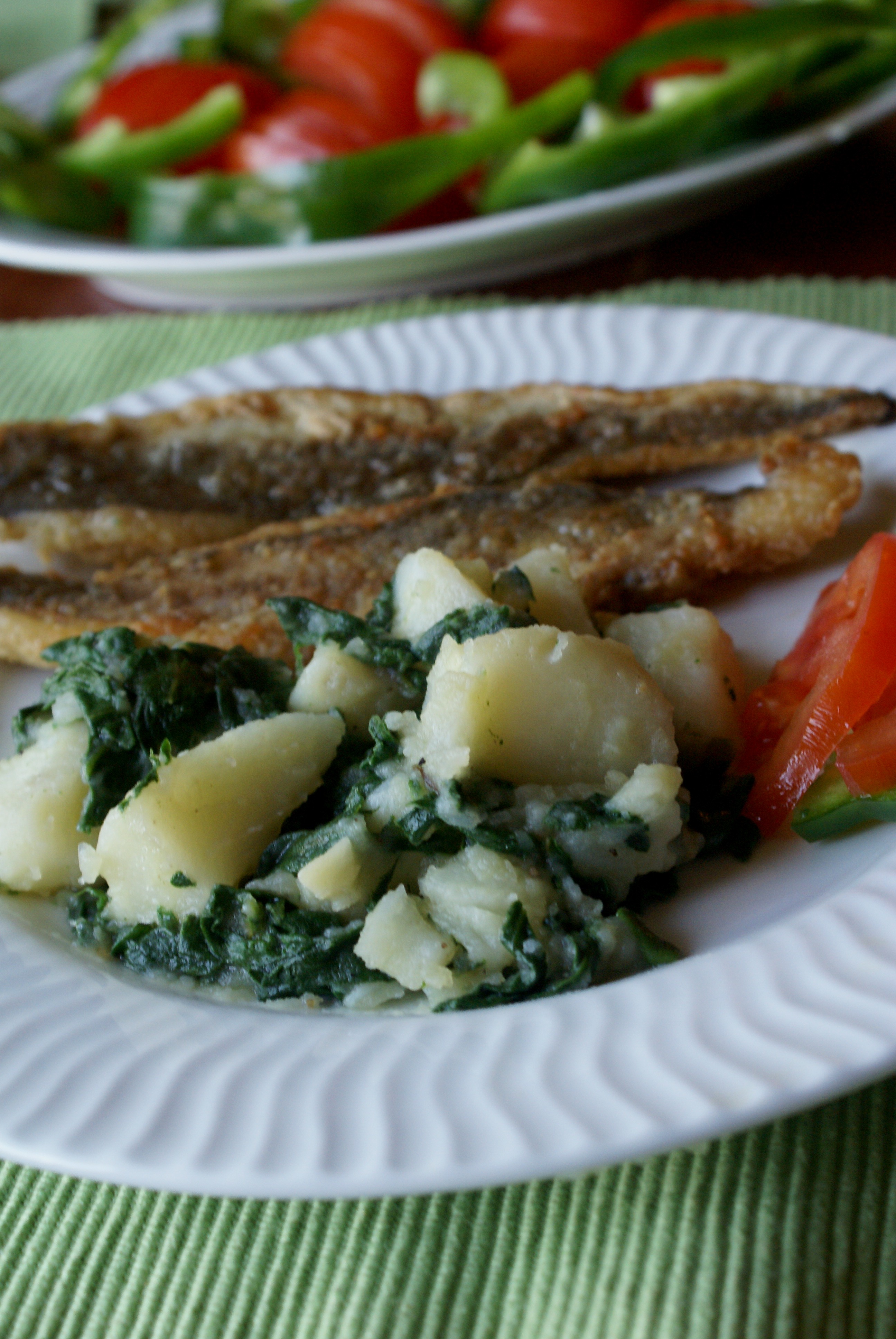 Mediterranean potatoes and swiss chard