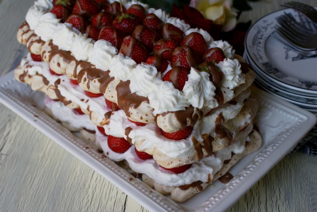 Strawberry-Chocolate Pavlova