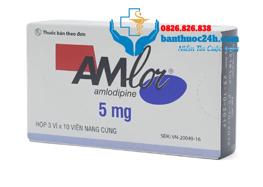 Gélule à 5 mg (jaune et blanche, portant l'impression noire aml 5 sur une face et le logo pfizer sur l'autre face) : Thuá»'c Amlor Amlodipine 5mg 10mg Mua á» Ä'au Gia Ráº»