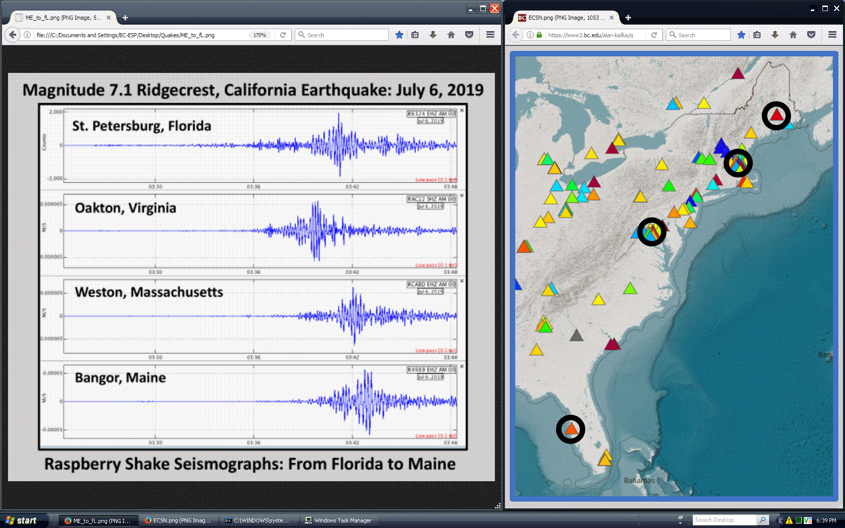 Animated gif of an illustrated earthquake. Watch the Earth Quake - Weston Observatory | Boston College