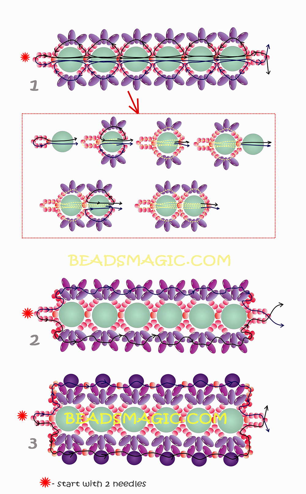 Many of our jewelry making projects involve bead weaving seed beads and other beads . Free Pattern For Bracelet Delight Beads Magic