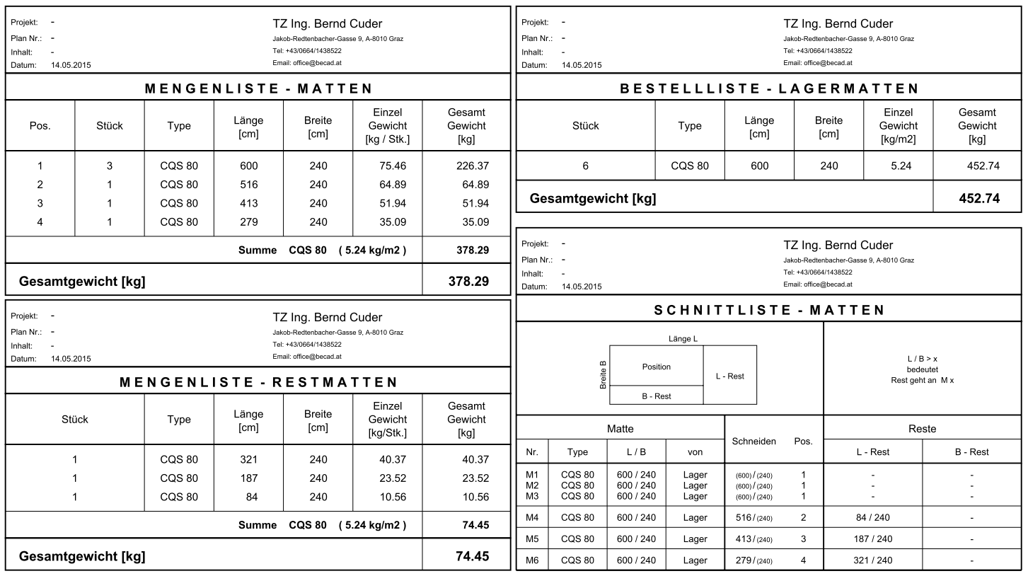 Baustahlmatten aus verschweißten stäben zur bewehrung von flächigen stahlbetonbauteilen, wie zum beispiel bodenplatten, decken oder wände. SCHALUNG&BEWEHRUNG | BECAD