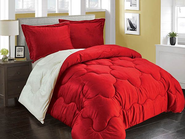 Solid color comforter sets : reversible solid color velvet comforter