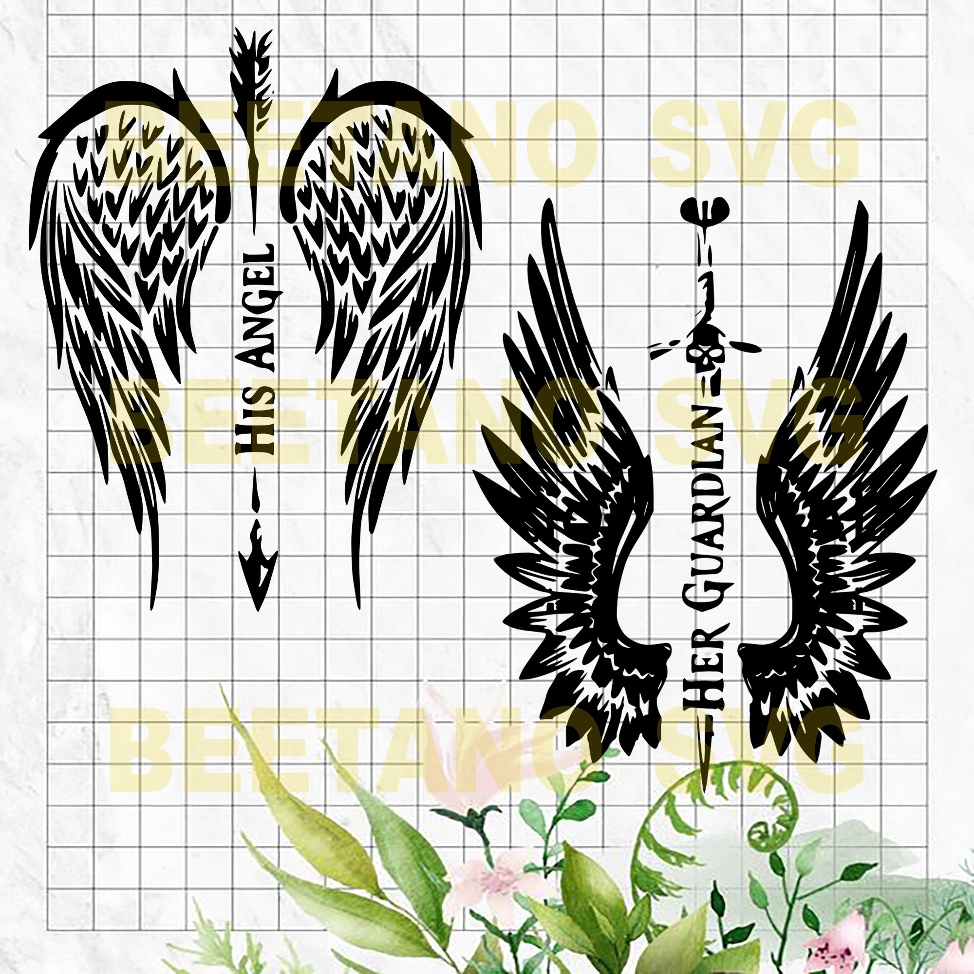Terbaru Angel Wings Svg Dxf Eps Png Instant Download SVG PNG EPS DXF File