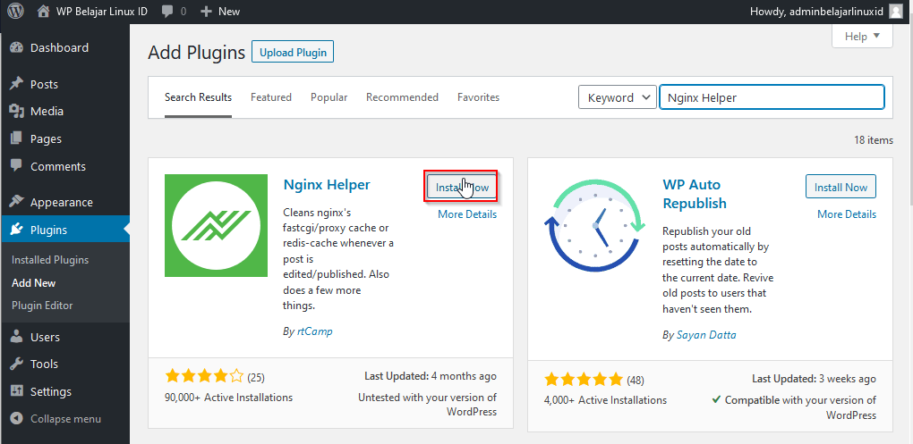 How to install wordpress with nginx on centos 8 / rhel 8 · install lemp stack · install php extensions · configure nginx server block for wordpress · install let's . Implementasi Cache Proxy Nginx pada WordPress di CentOS 8 Belajar Linux ID - Kumpulan Tutorial ...