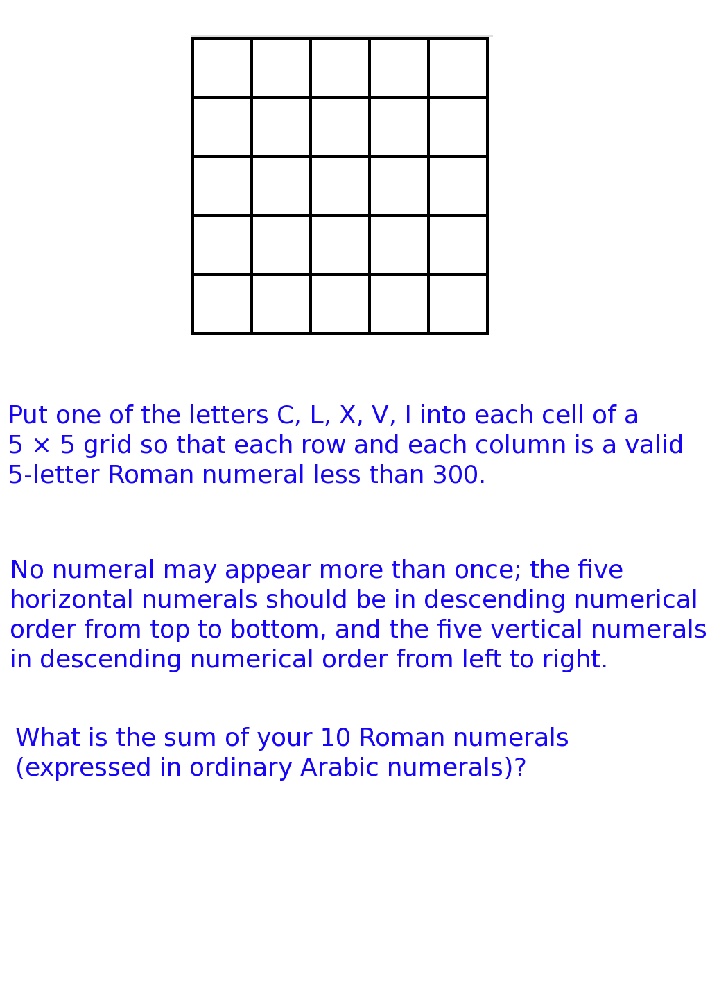 puzzle 5x5 grid fun with num3ers