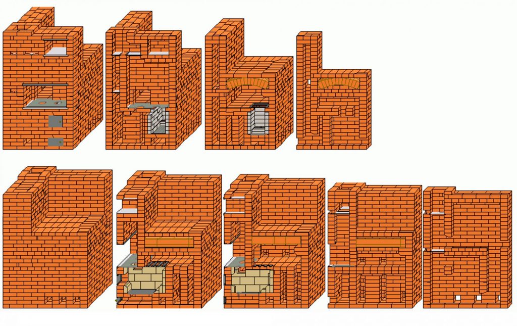 Иллюстрация к материалу «Печь Кузнецова: пошаговая инструкция по изготовлению. Каминопечь Кузнецова: порядовка, укладка, материалы и исполнение Схемы печей для дома из кирпича кузнецова»