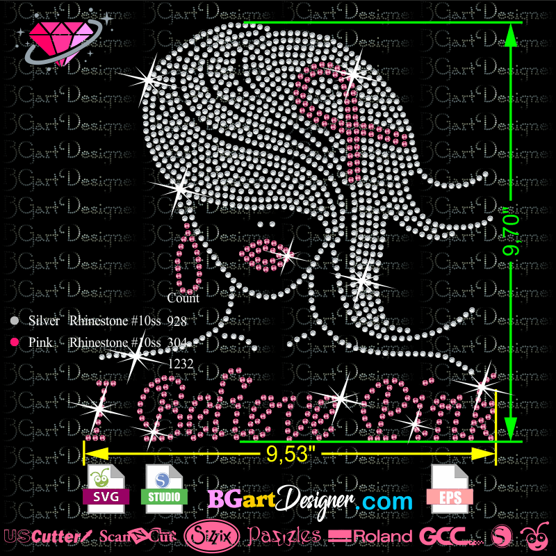 How to get rhinestone svg files sized in cricut design space tutorial. Lllái Believe Pink Girl Rhinestone Svg File Cricut