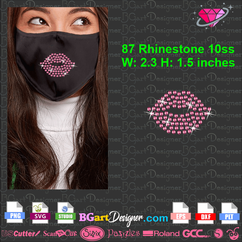 Please help us reach more people who need this pattern by sharing it where possible. Free Rhinestone Lips Face Mask Download Svg Png Files