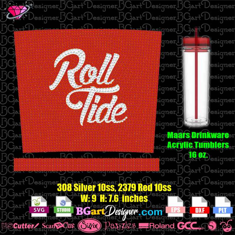 Click here and download the 16oz tumbler wrap template svg cut file · window, mac, linux · last updated 2022 · commercial licence included. Lllá Maars 16oz Tumbler Roll Tide Rhinestone Svg Bling Transfer Cricut