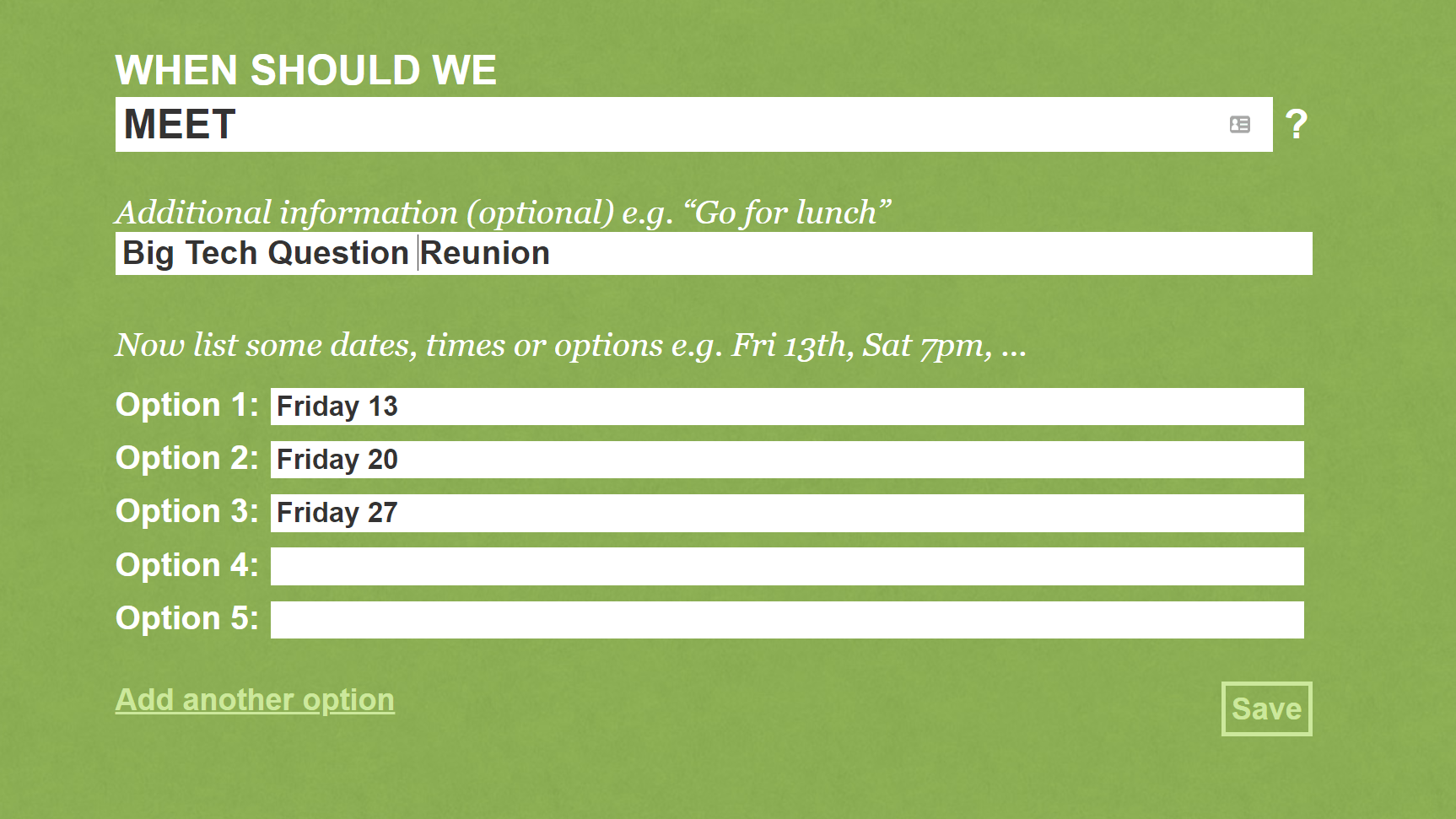 When should we meet