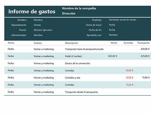 Te dejamos algunos ejemplos para que te puedas guiar mejor: Informe De Gastos