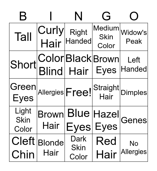 Eumelanin (which is the largest influence) and phenomelanin. Genetics Bingo Card