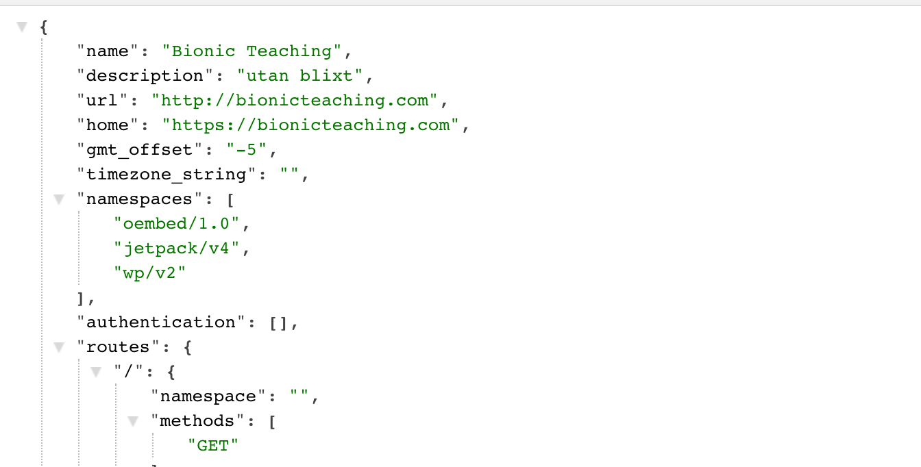 A tagline is a wordpress site's slogan or description. WP Rest API Tips - Bionic Teaching