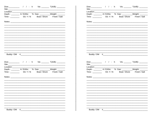 Download one of the classic reading log templates that have only the essentials so you can capture the name of the book, its author, time when you read a certain book and probably even rate it. Printable Recreational Dive Log Sheet Template Bitsofmymind