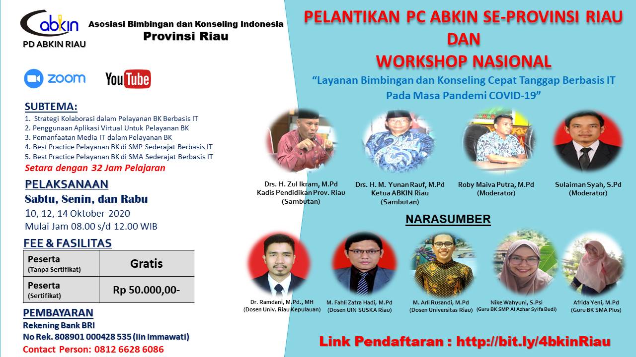 DOSEN BKPI MENJADI NARA SUMBER DALAM ACARA WORKSHOP NASIONAL PD ABKIN  PROVINSI RIAU – Program Studi Bimbingan dan Konseling Pendidikan Islam