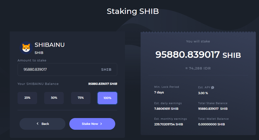 Salah satu opsi staking terhangat adalah ethereum 2.0, karena ethereum adalah platform cryptocurrency paling populer kedua hingga saat . Cara Staking Crypto Shiba Inu Shib Di Triv