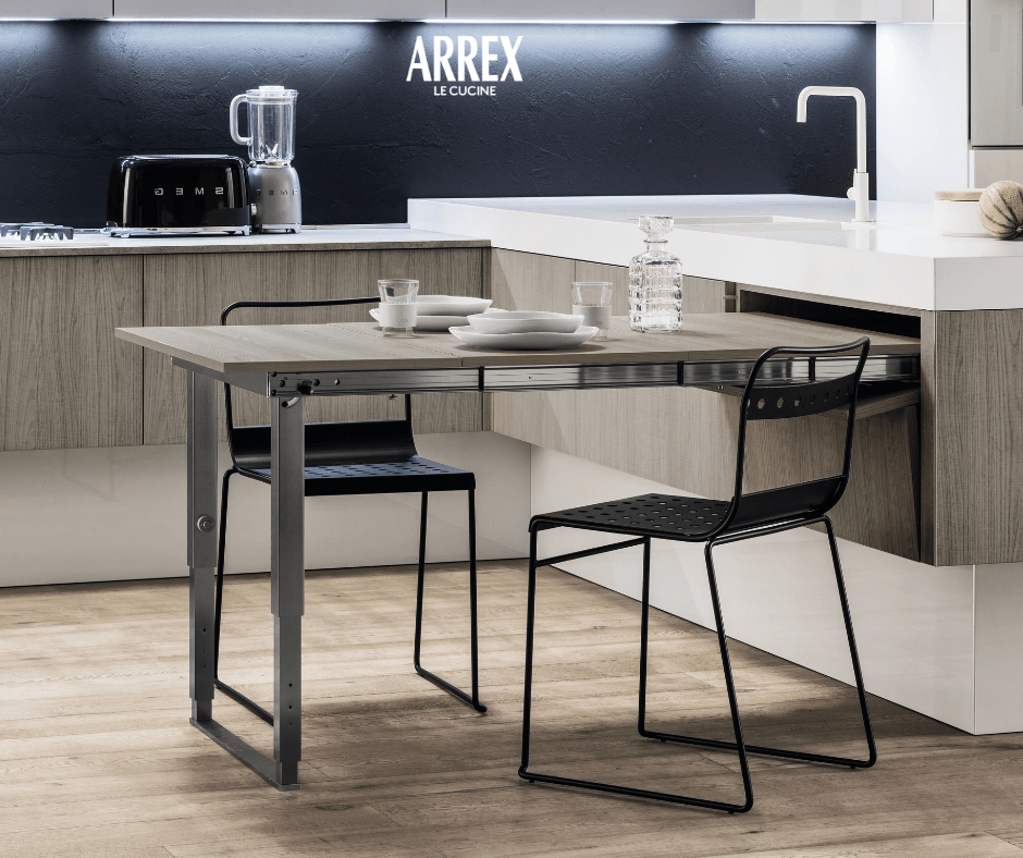 Adatte nei piccoli appartamenti o nei monolocali quando le metrature non sono generose, le cucine a scomparsa trovano anche altre interessanti collocazioni. Unâidea in piÃ¹ in cucina: la penisola con tavolo snack a