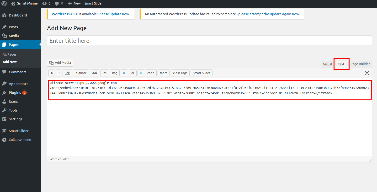 Either allow your device to use geolocation or type add. How to Directly Embed Google Location Map In WordPress. | HostOnNet.com