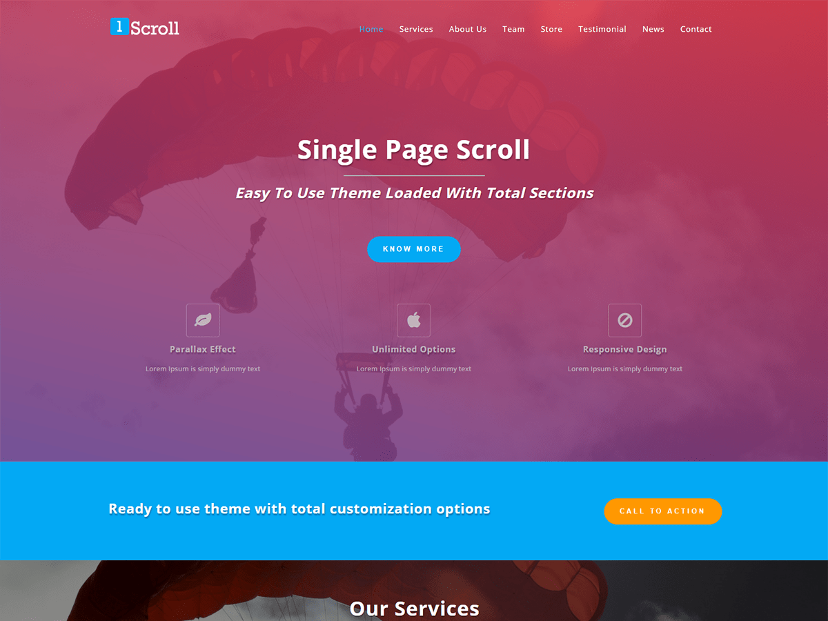 The user has to simply keep scrolling down to receive all . Single page scroll - BLOGWINGS Premium WordPress Themes