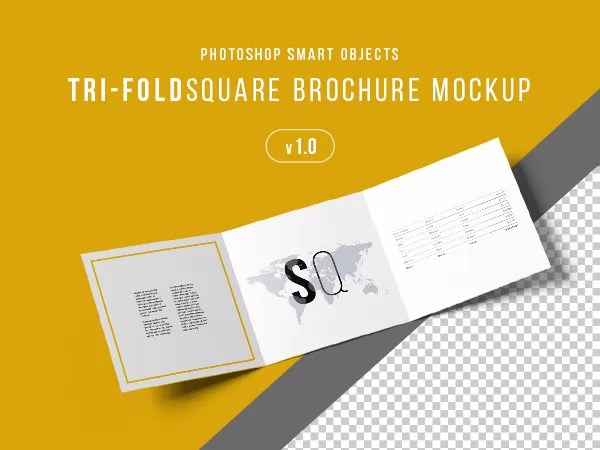 For decades, both large and small companies have depended on brochures as a way to promote their businesses. Square Trifold Mockup Photoshop Smart Object