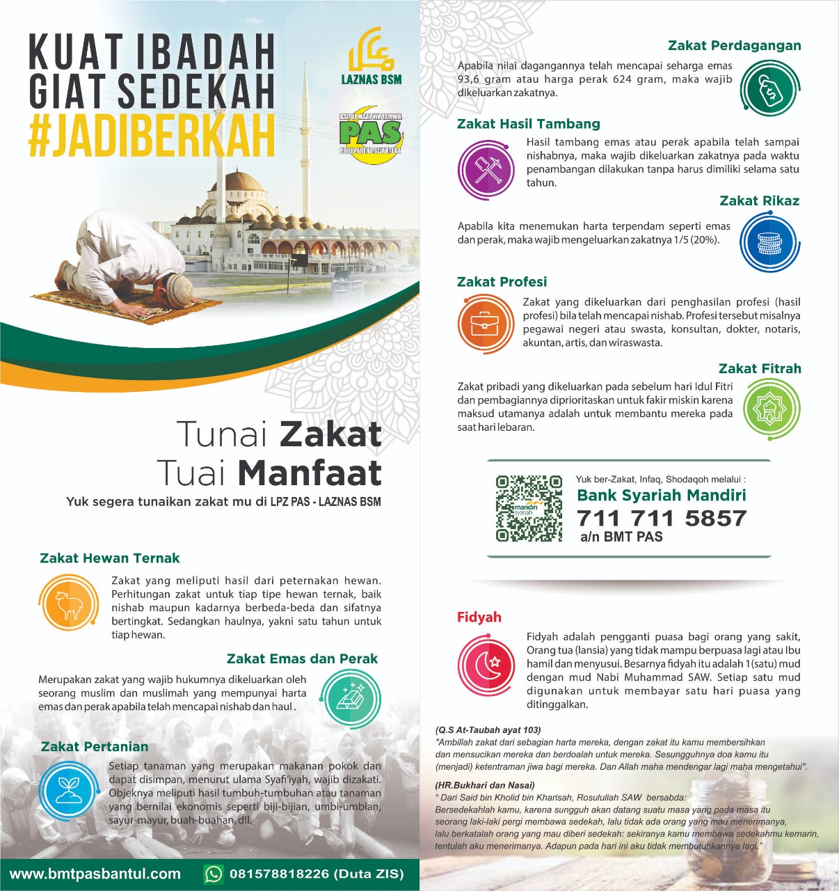 Zakat fitrah menjadi penyempurna ibadah puasa ramadhan dan ada banyak sekali hikmah zakat. Bmt Projo Artha Sejahtera Pas Bantul