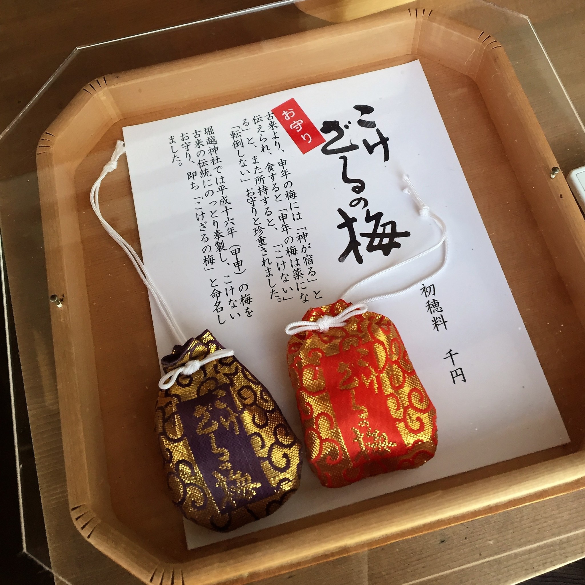 こけないお守り、こけざる梅