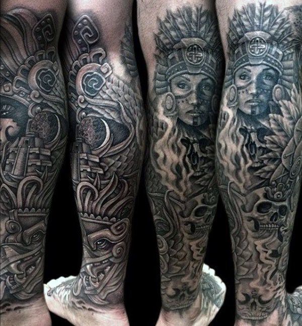 250+ Amazing Aztec Tattoo Designs And Ideas - Body Art Guru 647_x_600_jpg