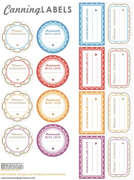 free printables canning labels for your homemade goodies botanical paperworks