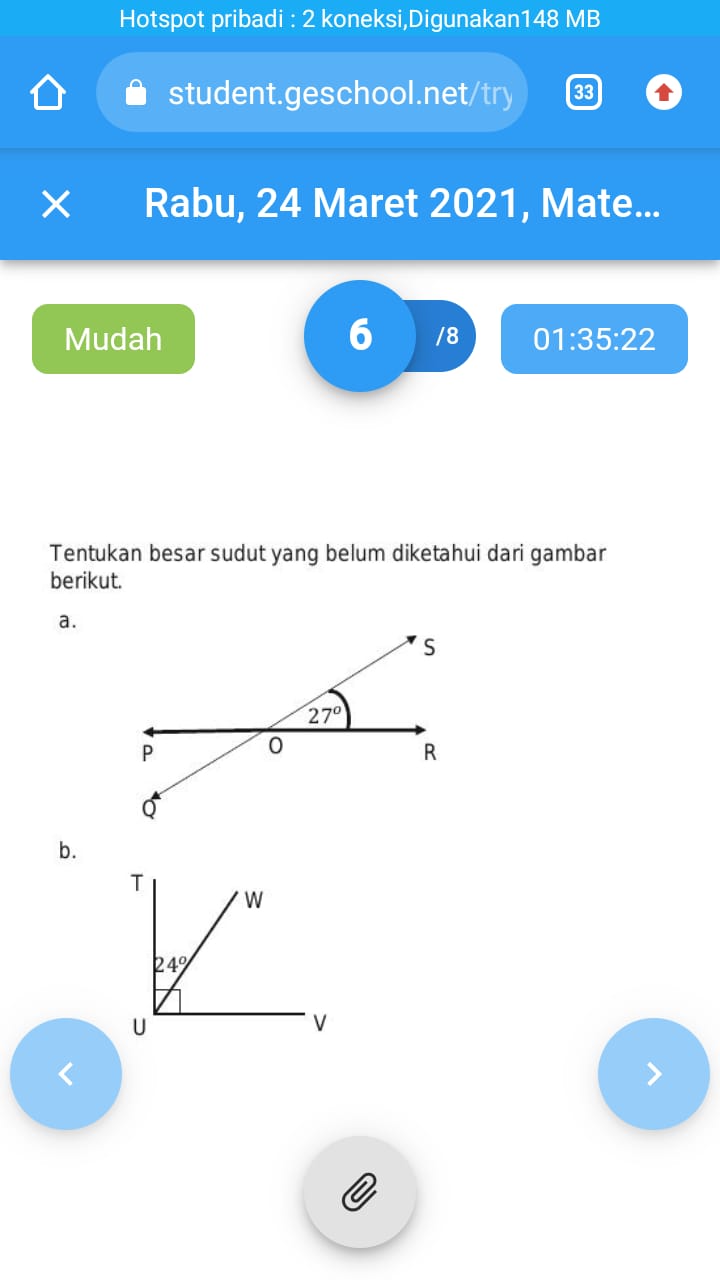 Soal Tentukan besar sudut yang belum diketahui dari gambar berikut.