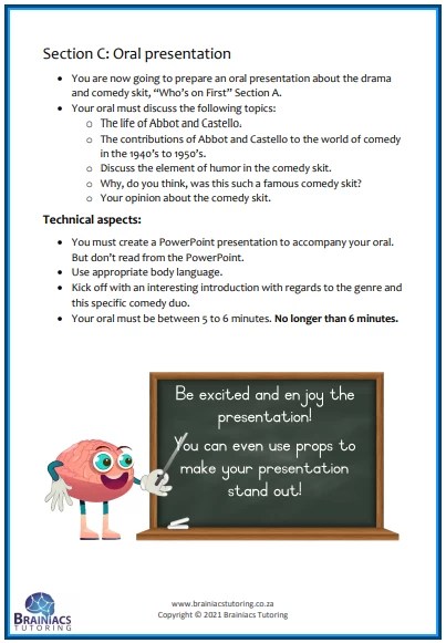 english fal literature project grade 7 brainiacs tutoring centre