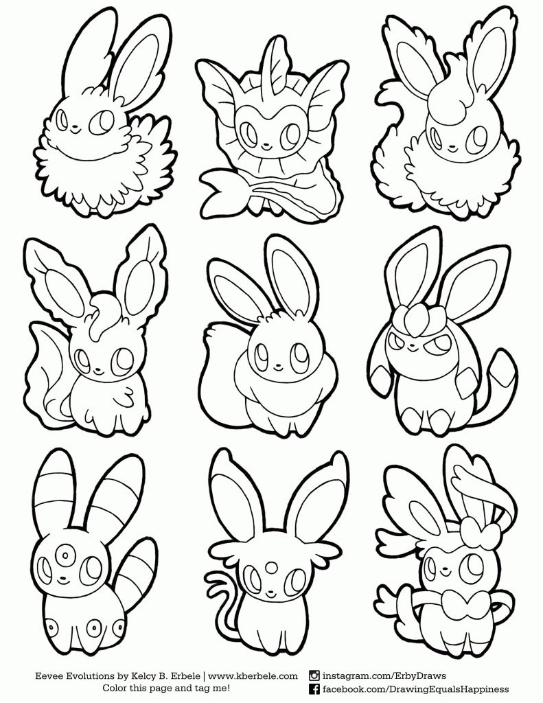 pokemon coloring pages eevee evolutions bubakidscom