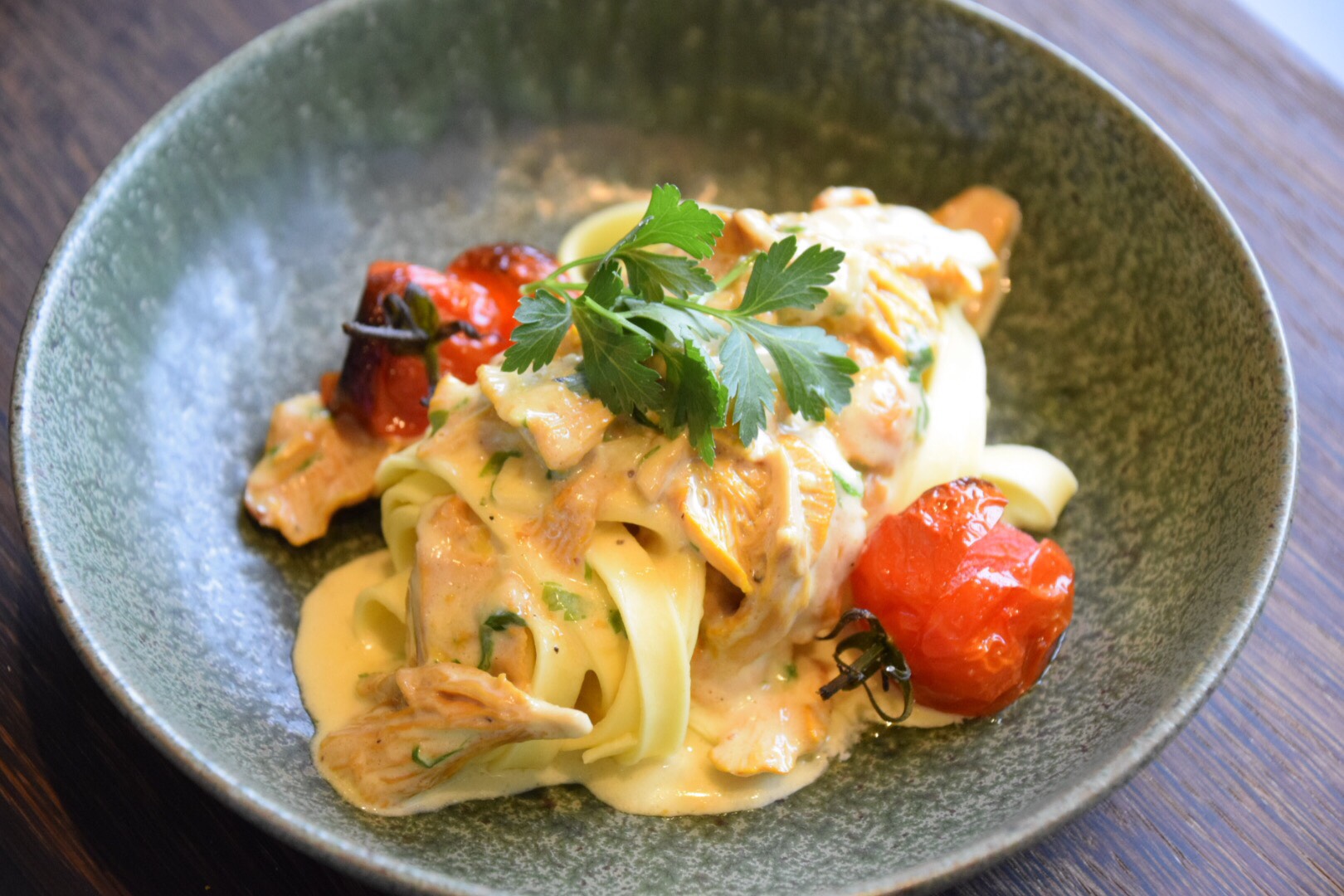 Pasta med Kantareller á la Creme
