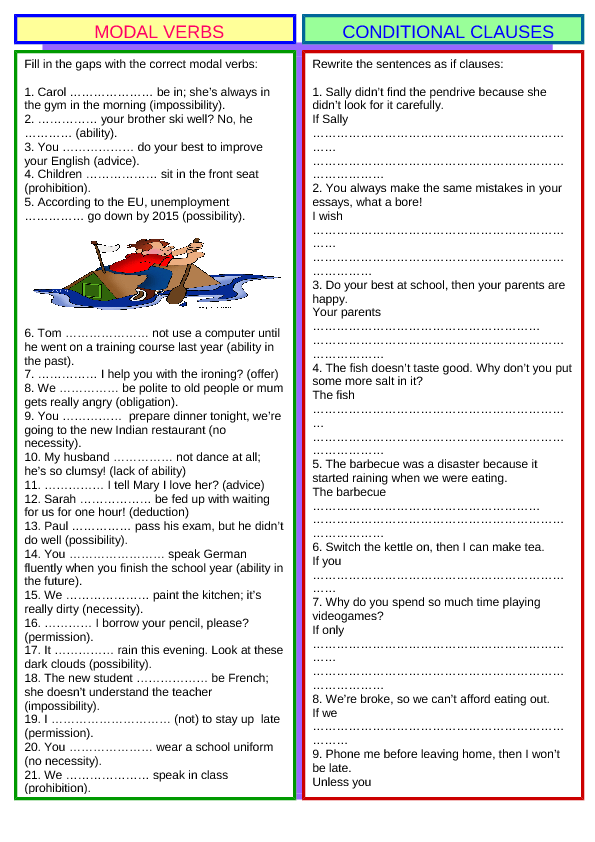 review 5 modal verbs conditional clauses key