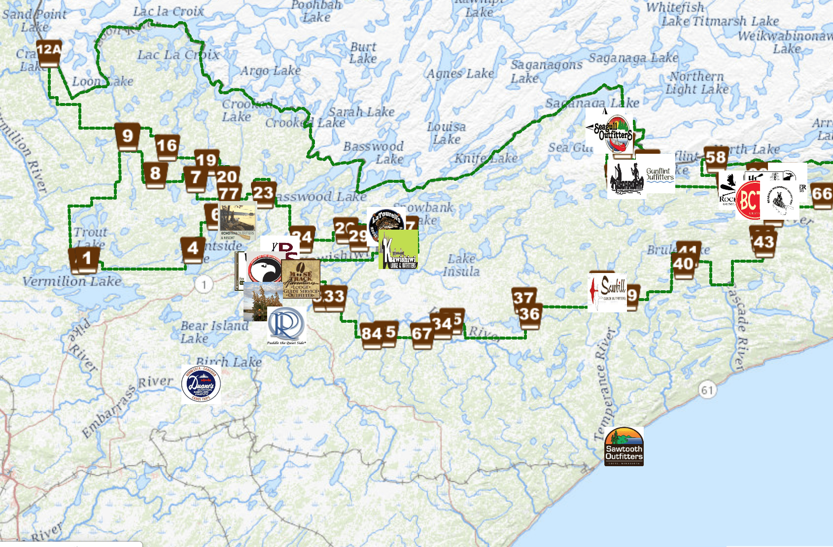 Fabulous luxury vacation homes are available for rental along the shores of the. BWCA Outfitter Map