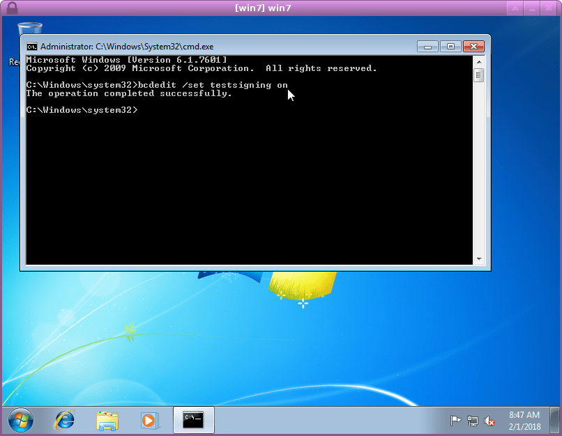 Windows 7 administrator cmd bcdedit to disable driver signing ...