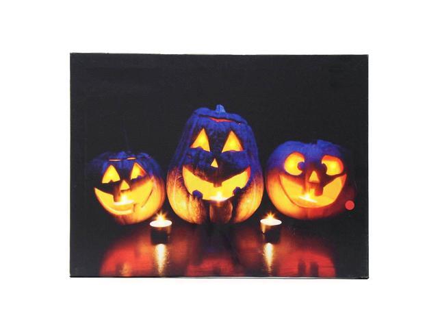 Deck the walls with haunted artwork! Halloween Pumpkin Led Light Up Lighted Canvas Painting Picture Wall Art Decor 40 30cm Home Accents Newegg Ca