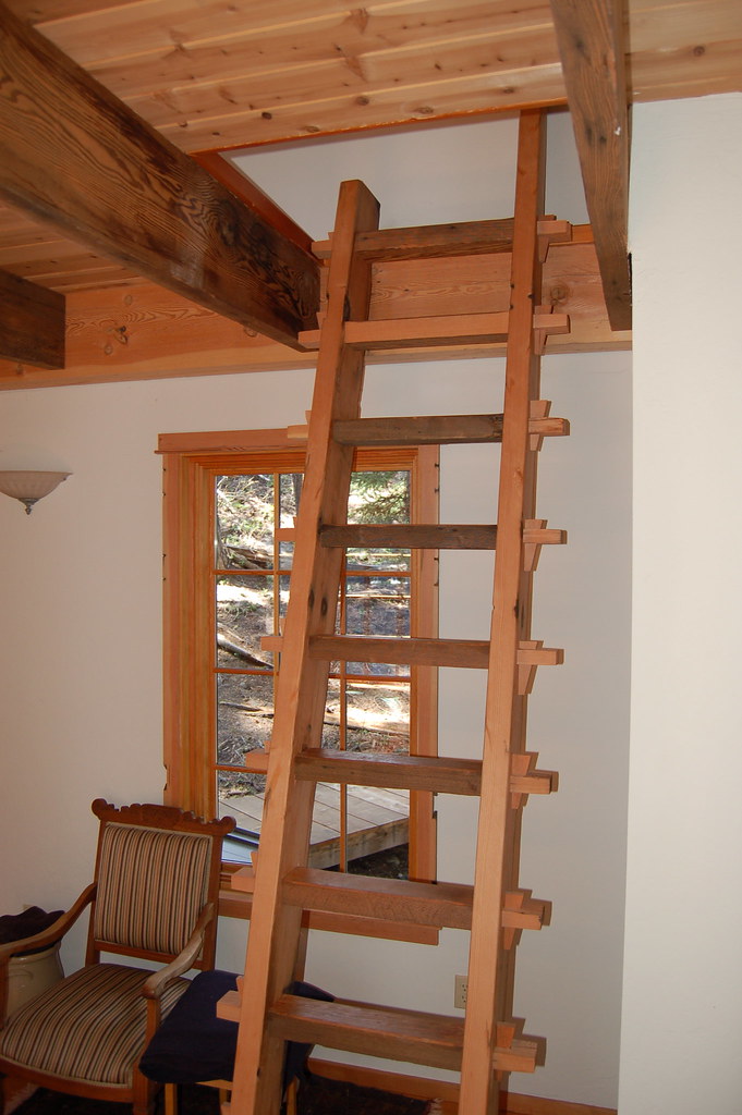 Use the following guidelines for h. Reclaimed wood ladder in the Sleeping Cabin | Reclaimed