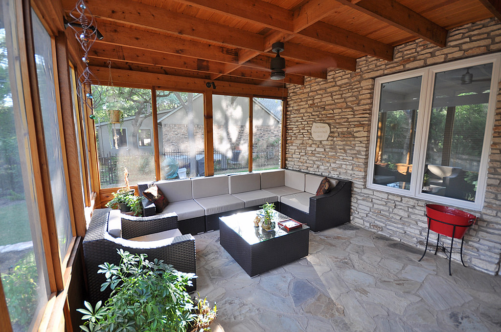 Apart from the functioning appliances, what's also important is the modern modular kitchen design that you'll cherish for years. Screened Porch | The new screened in porch off the kitchen