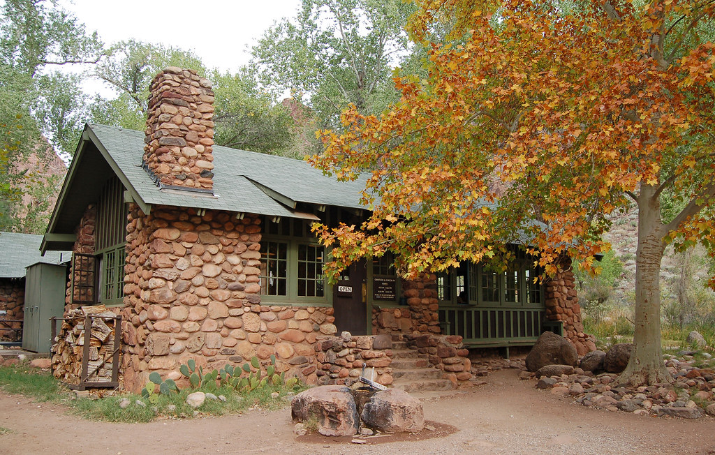 Guests have the option to stay in dorms or cabins with other hikers. Grand Canyon: Phantom Ranch Lodge 0322 | Phantom Ranch, at